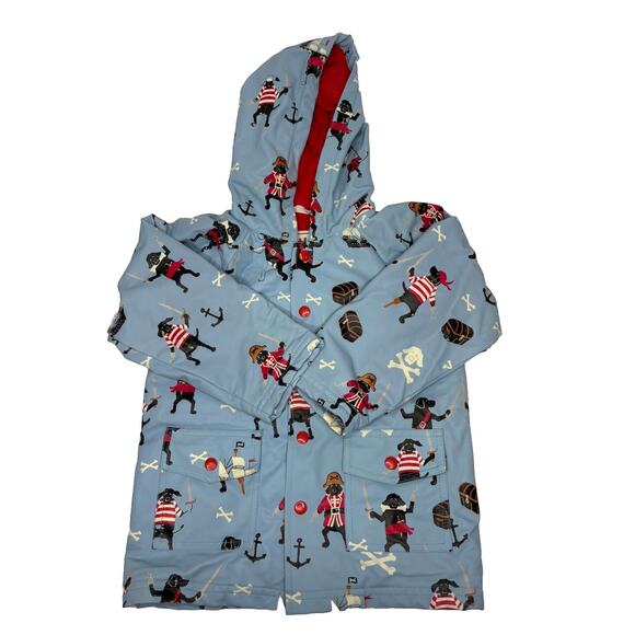 Argh! Pirate Dogs Hatley Size 4 Light Blue Raincoat Lined With Terry Good Cond. - Picture 1 of 4
